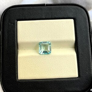 Lab Created Aquamarine, Faceted Aquamarine, Asscher  Cut, Excellent Cuts, Loose Gemstone, AAA Quality Aquamarine Gemstone