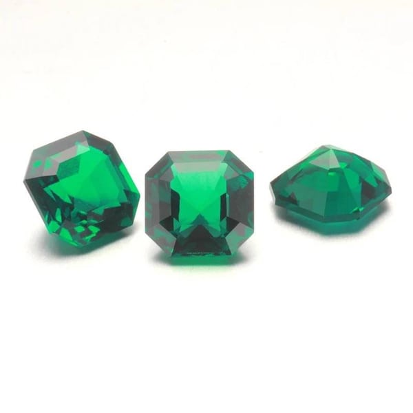 Asscher Cut Green Emerald, Faceted Emerald, AAA Quality, Excellent Making, Asscher Cut Emerald Perfect For Making Jewelry, Lab Created .