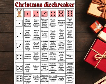 Christmas DiceBreaker, Christmas Icebreaker game, Icebreaker Activity, Christmas Dicebreaker, Holiday Questions  Game, Holiday party game