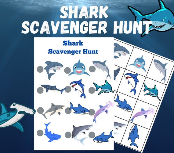 Shark Treasure Hunt Kids Birthday Party Games Shark 