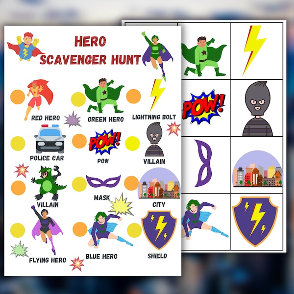 Super Hero Scavenger Hunt Printable Etsy Super Hero Scavenger Hunt Printable Etsy