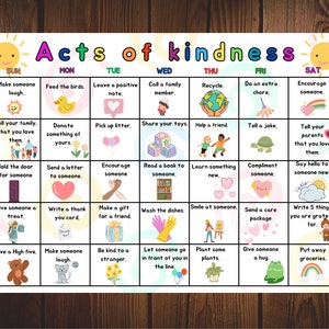 Acts of kindness calendar, Kindness Activities for Kids, Random Acts of Kindness Ideas, Family Activities, Kindness Matters, kindness bingo