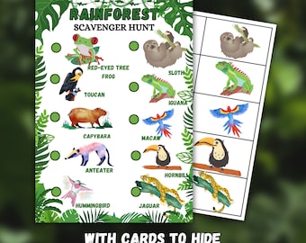 Caça ao tesouro na selva, Caça ao tesouro na floresta tropical, jogo de festa de aniversário para crianças, festa na floresta tropical, Festa na selva, Atividade de safári, jogo ao ar livre