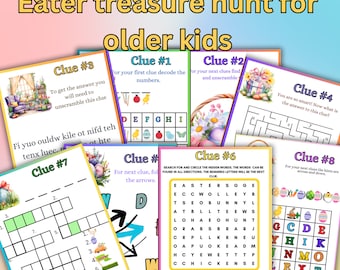 Easter Treasure Hunt for Teens, Easter Egg Scavenger Hunt for older kids, Teenager Easter Games, Easter Activity, Printable Easter Egg Hunt