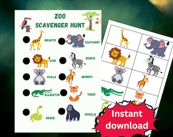 Safari Scavenger Hunt Printable Safari Party Game/activity - Etsy