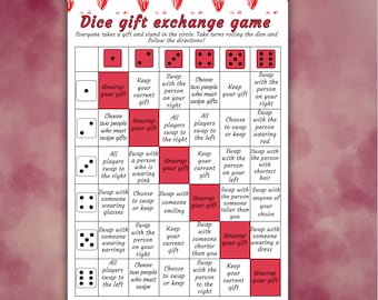 Valentine Gift Exchange Dice Game, Roll the Dice galentine Gift Exchange Game, Gift Swap, Secret cupid, Games For Work, Family Game