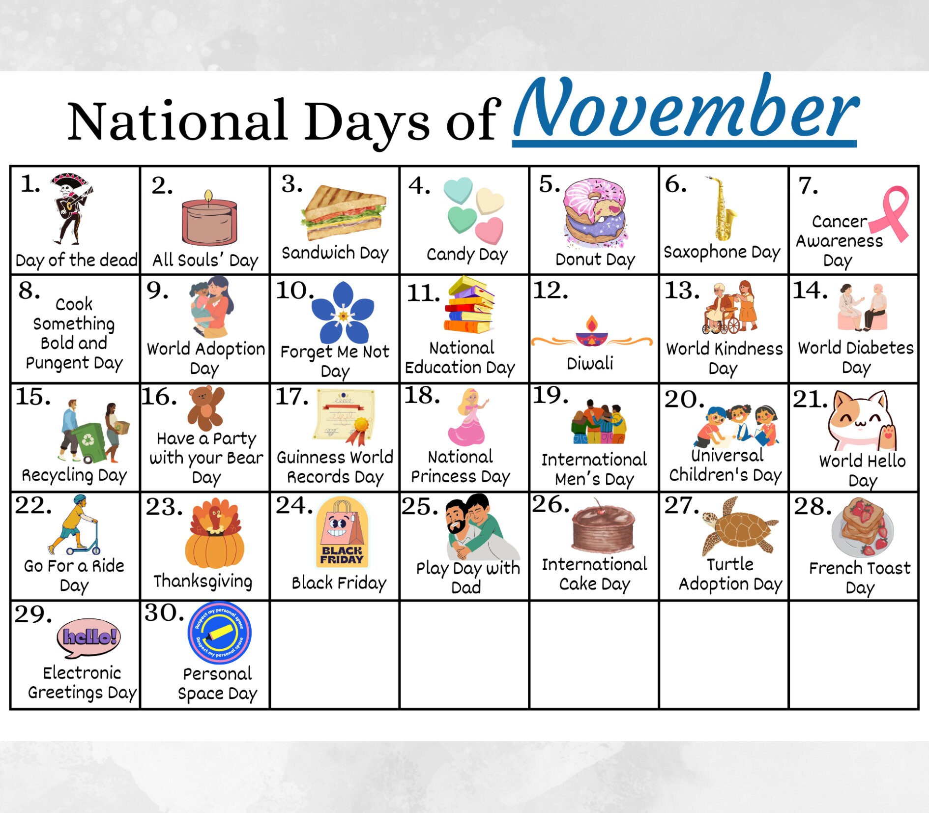 Recreation Department Announces November 2023 Calendar For