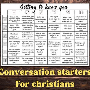 Christian conversation starters,  Christian Icebreakers, Games for youth group, fun Church game, Getting To Know You, Women ministry game