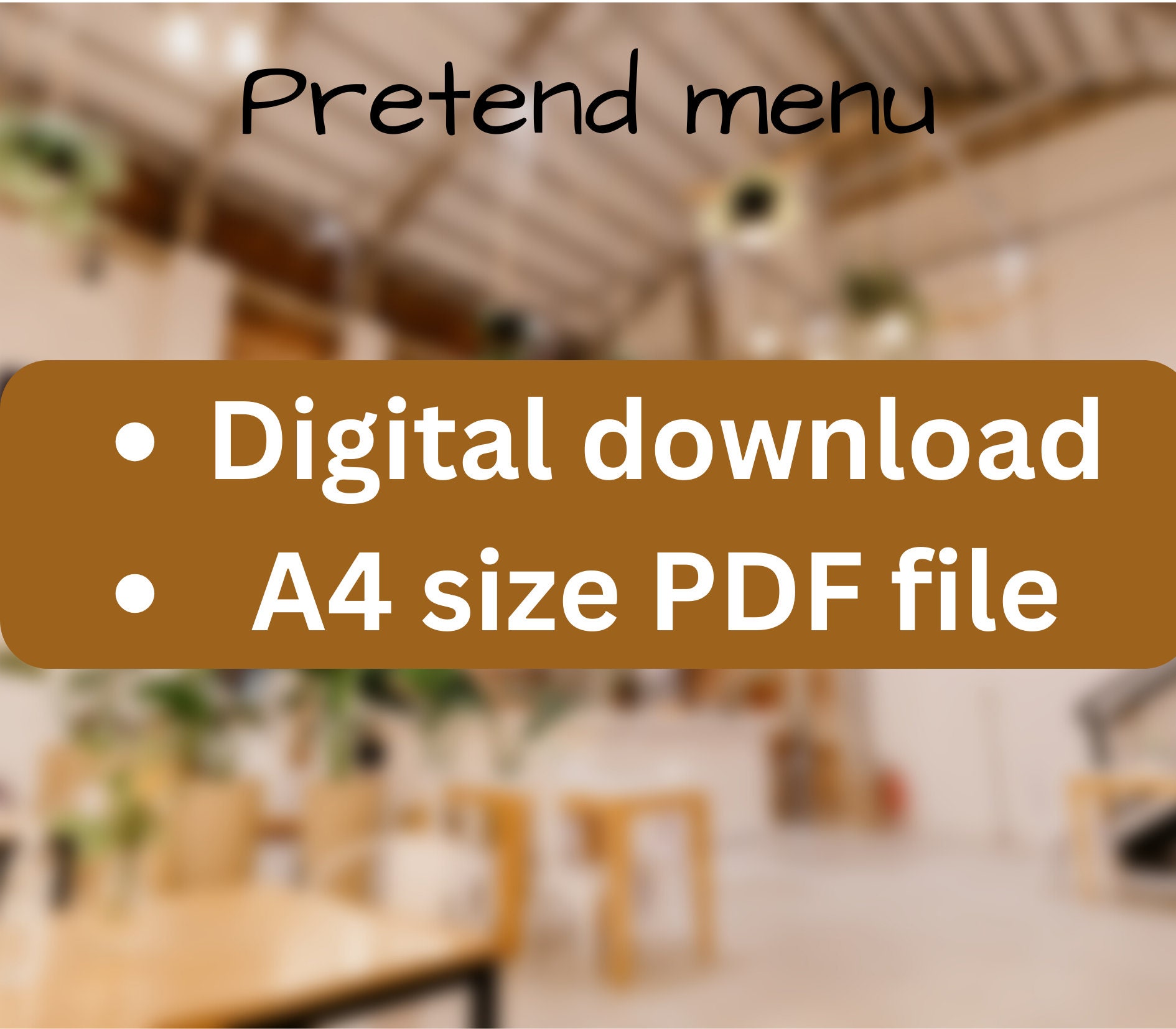 Printable Pretend Play Menus, Bakery Kids Breakfast, Lunch, Dinner ...