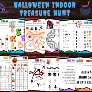 Halloween indoor Treasure Hunt, Halloween Scavenger Hunt, Halloween Games, Halloween Activity For Kids, Halloween Party Game, Family Game