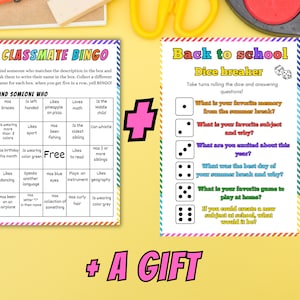 Classroom bingo, Back to School Game, Classmate Find Someone Who Bingo, First Day of School Activities, Games for Kids, Teacher Resources