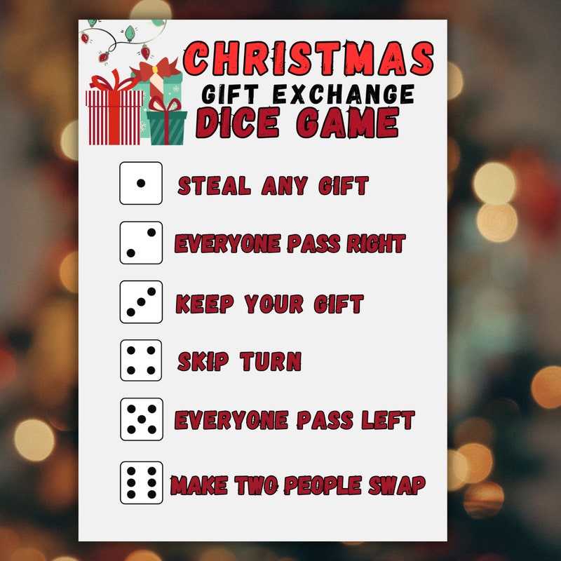 Christmas Gift Exchange Dice Game 60  Gift Ideas for 2024