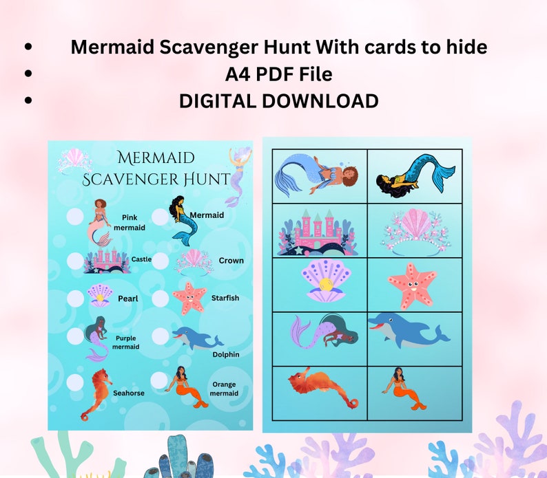 Mermaid Themed Treasure Hunt | Child / Kids Birthday Party Games ...