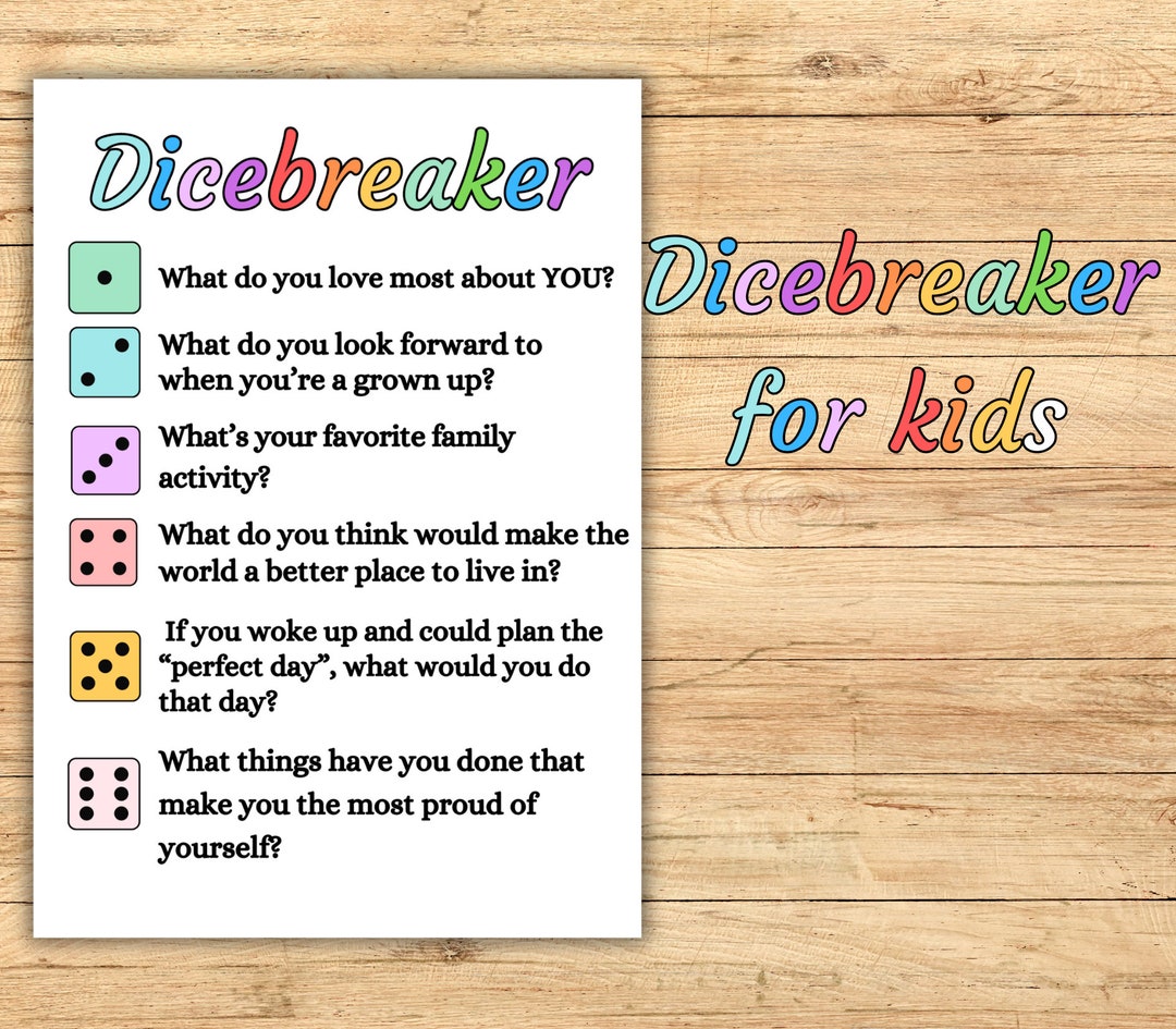 Dicebreaker Roll and Tell Game, Back to School, Icebreaker Activity for