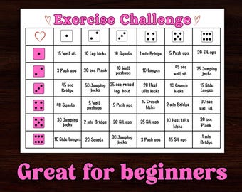 Fitness Challenge for beginners, Fitness and Exercise challenge, Wall Exercise, Abs Workout, exercise game, Workout motivation