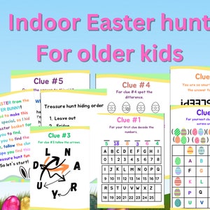 Easter Treasure Hunt for Teens, Easter Egg Scavenger Hunt for older kids, Teenager Easter Games, Easter Activity, Printable Easter Egg Hunt