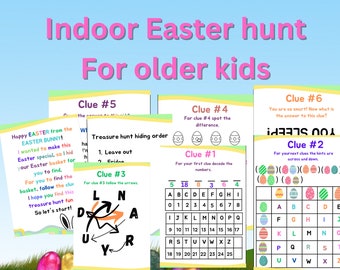 Easter Treasure Hunt for Teens, Easter Egg Scavenger Hunt for older kids, Teenager Easter Games, Easter Activity, Printable Easter Egg Hunt