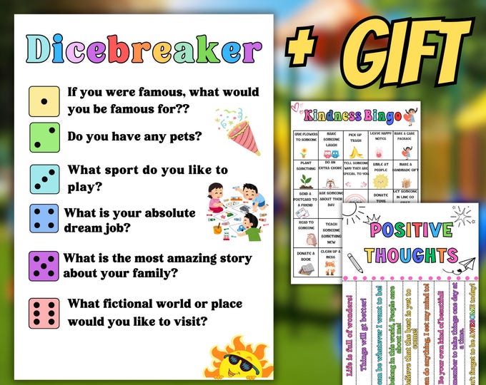Dicebreaker Roll and Tell Game, Back to School, Icebreaker Activity for ...