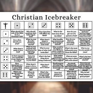 Bible study game, Christian Icebreaker Activity, Games for youth group, Printable church game, Get To Know You, youth group, Christian game