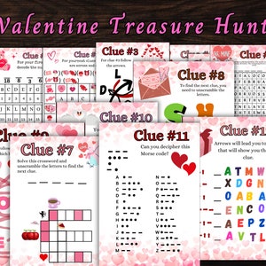 Valentinstag-Schatzsuche für Teenager, Valentinstag-Schnitzeljagd für ältere Kinder, Valentinstag-Spiele für Teenager, Valentinstag-Aktivität