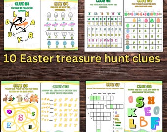 Easter Treasure Hunt for Teens, Easter Egg Scavenger Hunt for older kids, Teenager Easter Games, Easter Activity, Printable Easter Egg Hunt
