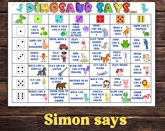 Jogo Simon Says, Atividade de Movimento, Quebra-cabeça, Quebra-gelo para Crianças, Flashcard de Movimento Animal Fitness, Exercícios de Movimento para Crianças, Educação Física