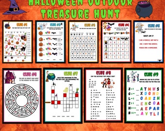 ハロウィン屋外宝探し、スカベンジャーハントの手がかり（PDF）