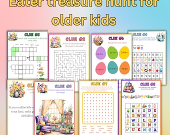 Easter Treasure Hunt for Teens, Easter Egg Scavenger Hunt for older kids, Teenager Easter Games, Easter Activity, Printable Easter Egg Hunt