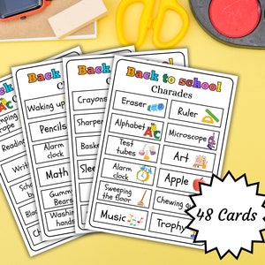 Back to School Charades, 48 Fun Phrases, First day of School, Printable  Icebreaker Game, Games for Students, Pictionary game