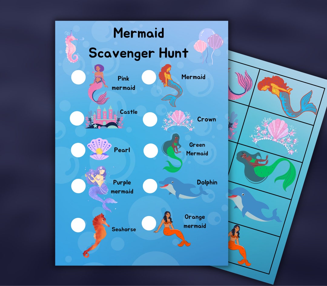 Mermaid Themed Treasure Hunt Child / Kids Birthday Party Games ...
