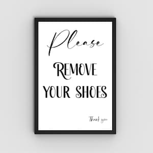 Please Remove your Shoes sign, No Shoes Printable, No Shoes in House, Downloadable Prints, Entrance Sign, Retro Poster, Real Estate Showing