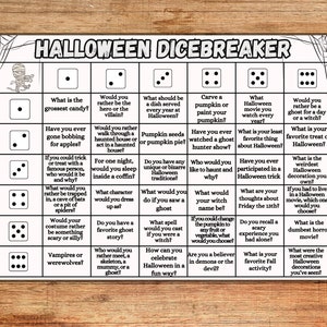 Halloween Icebreaker Game Icebreaker Activity for Kids Dice - Etsy