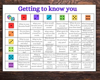DiceBreaker Roll-and-Tell-Spiel, Schulanfang, Ice-Breaker-Aktivität für alle Altersgruppen, Spiele für Kinder, Lehrerressource, Würfelspiel, Lerne dich kennen