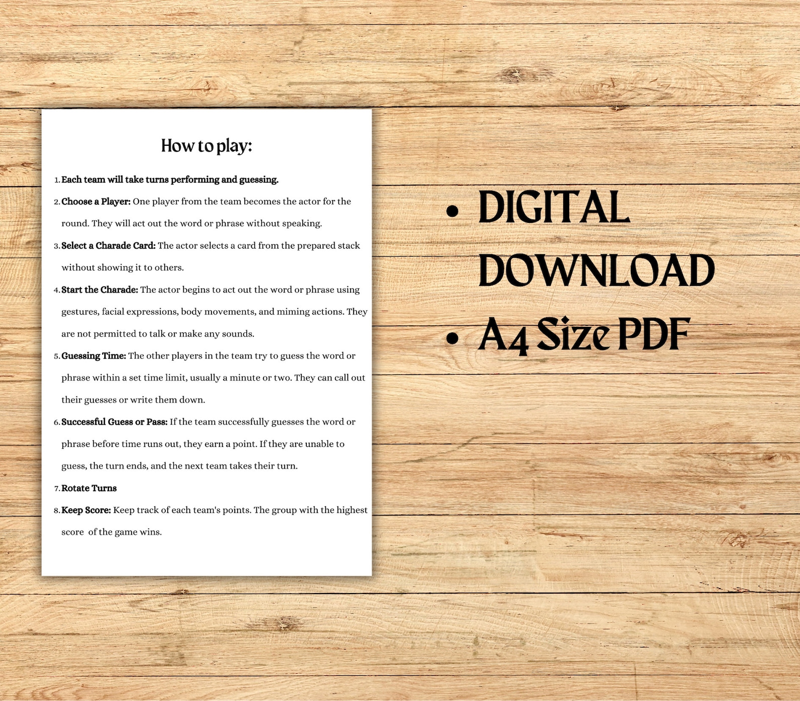 Bible Charades, Printable Bible Pictionary Cards, Printable Bible Games ...
