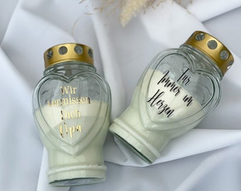 Grave candle with desired text/ Personalized XL grave candle/ R.I.P./ Funeral/ Rest in Peace