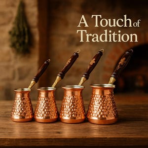 Cafetière turque en cuivre - Arabe grec Cezve Briki Ibrik - Cafetière en cuivre épaisse pour cuisinière