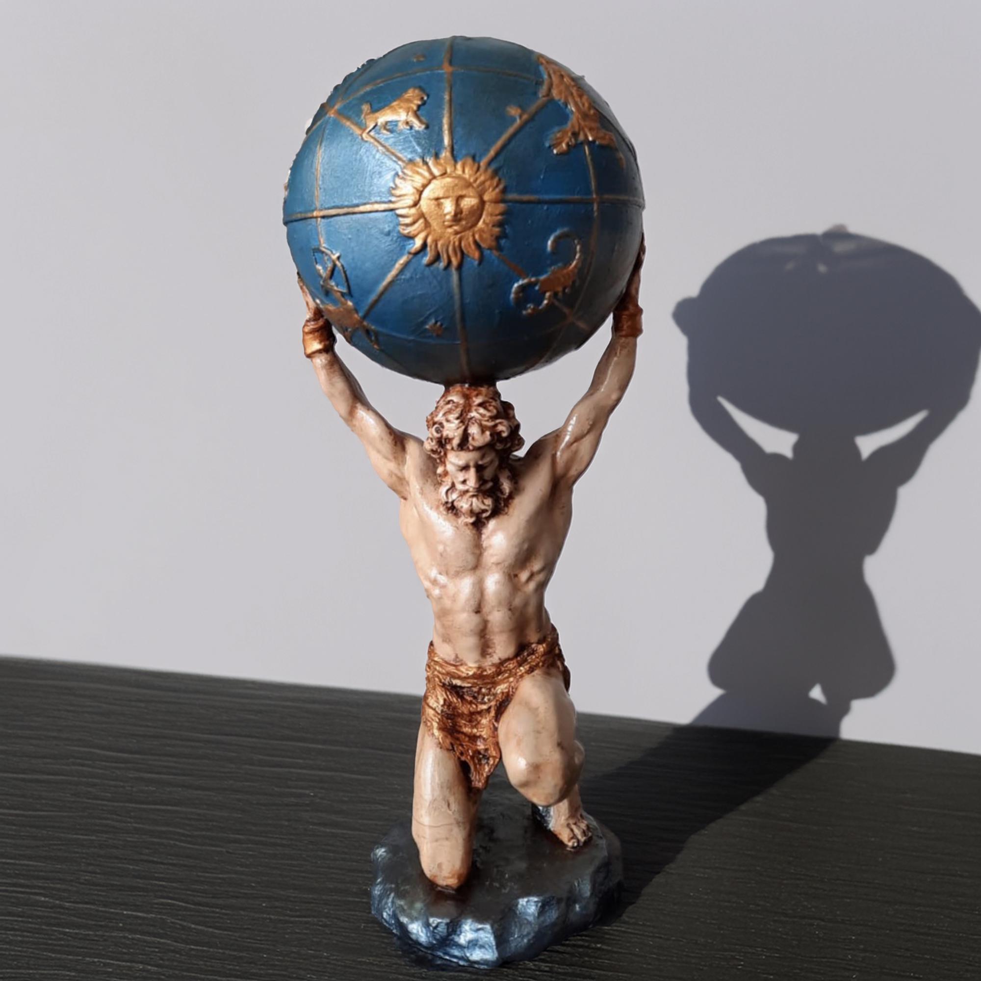 Large Atlas Statue: Greek Mythology Decor With Zodiac Globe - Etsy
