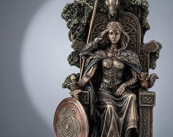 Queen Medb Celtic Goddess Statue, Cold Cast Bronze Irish Mythology Sculpture