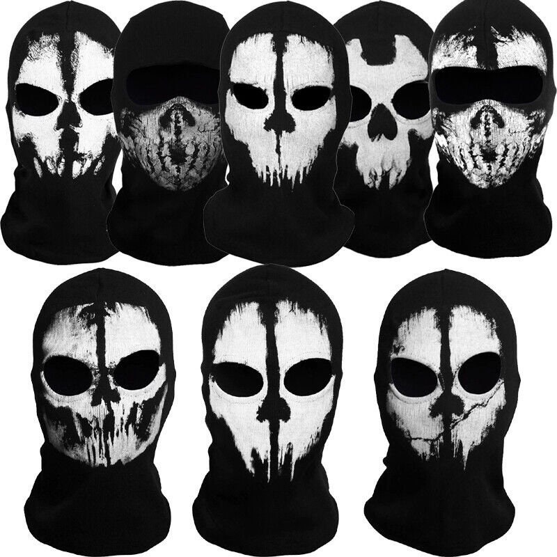 Ghost Mask MW2 Skull Full Face Mask Black Balaclava Ghosts Skull Full Face  Mask