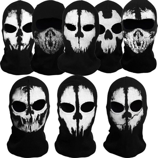 Cod Ghost Tactical Balaclava Skeleton Ghost Skull Premium Full Face Ski Mask Windproof Ski Halloween Masks Cosplay Sports