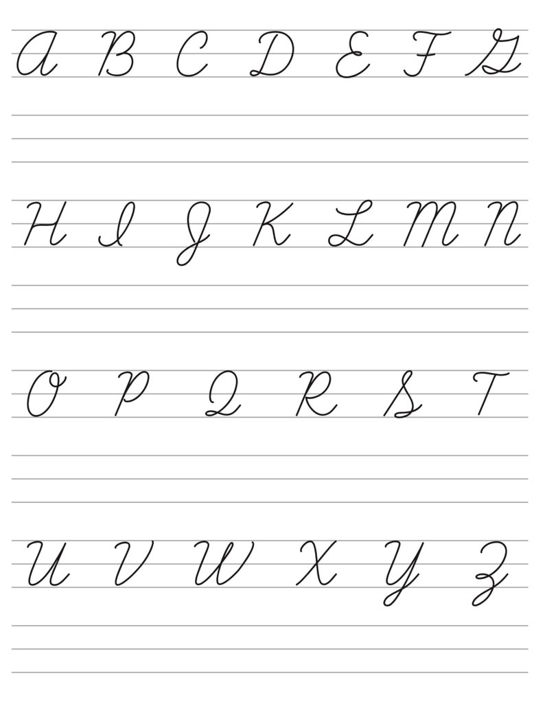 Printable Cursive Homework Worksheets Practicing Calligraphy - Etsy