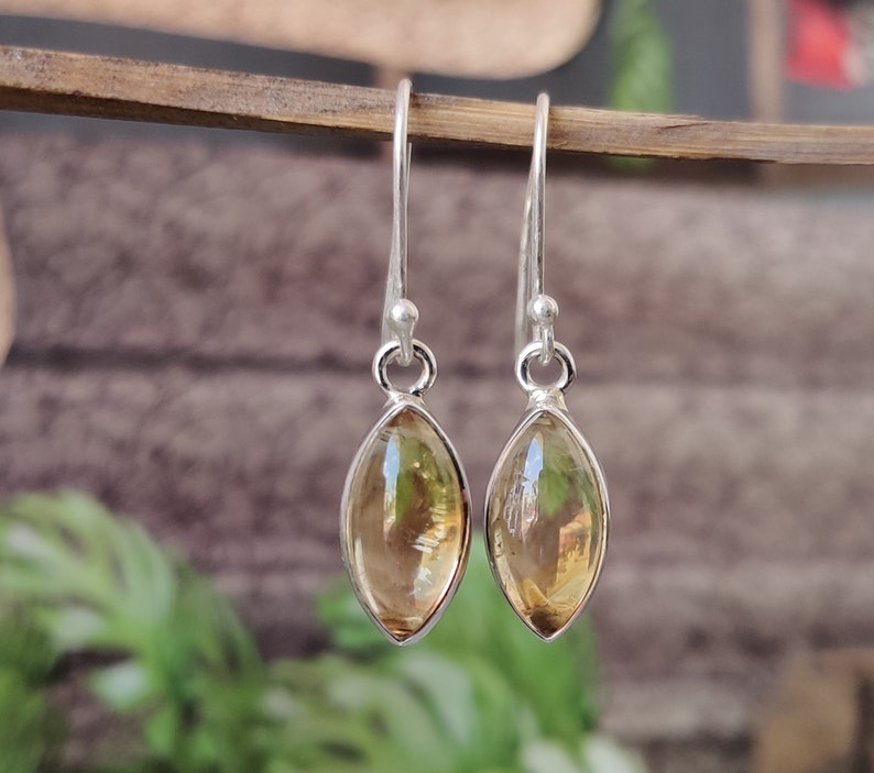 Amethyst Drop Earrings: 925 Sterling Silver Marquise Cut image 5