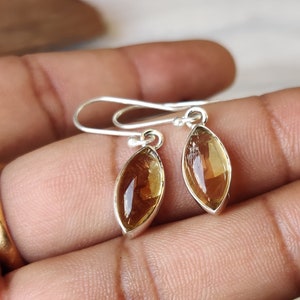 Amethyst Drop Earrings: 925 Sterling Silver Marquise Cut image 6
