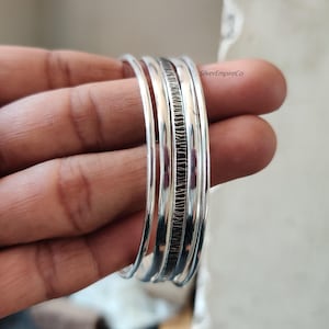 925 Sterling Silber Armreif Set: Boho Style, täglich tragen