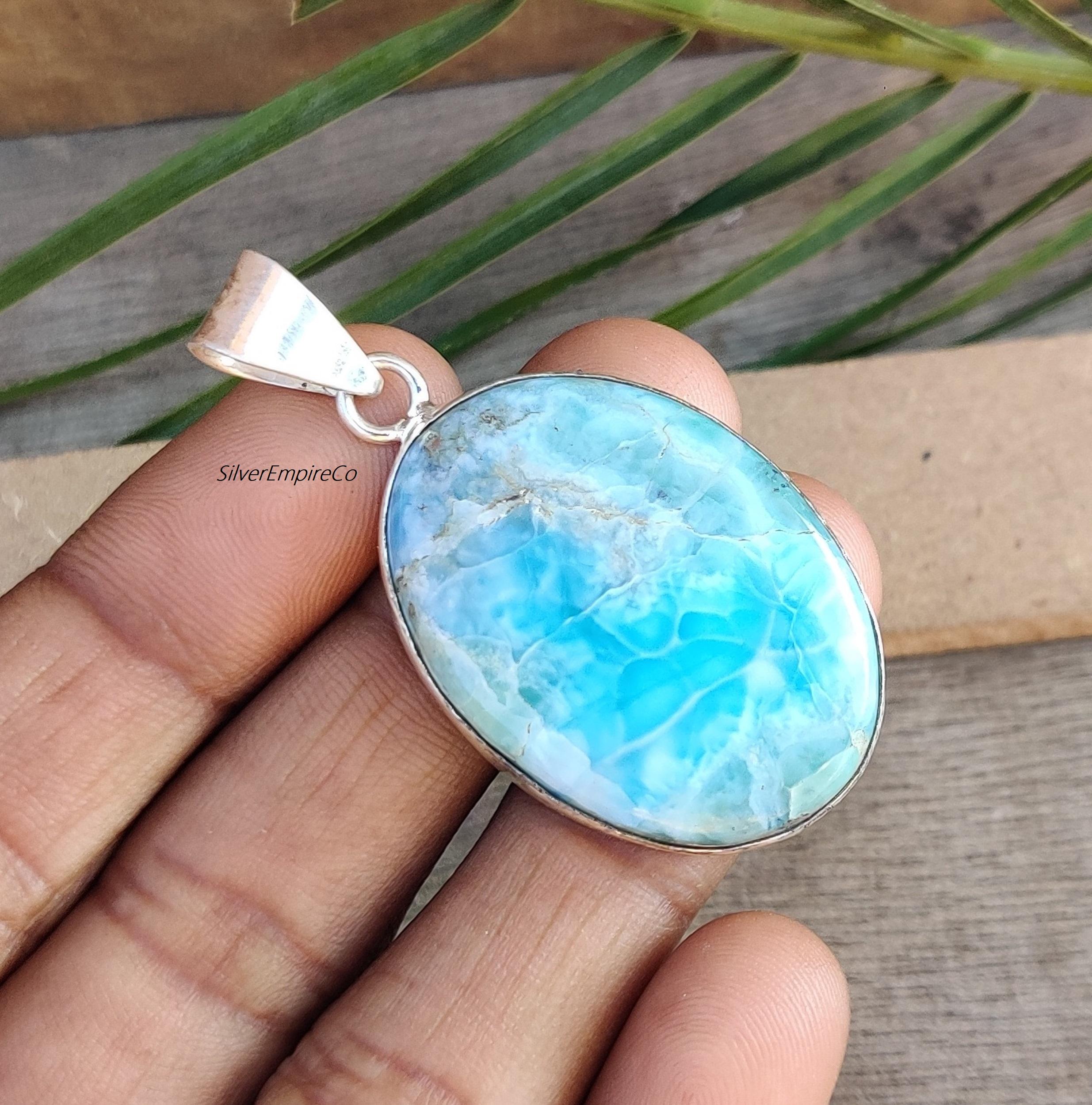 ラリマー オーバルペンダント シルバー925 ラリマー ペンダント オーバル トップ 雫型 しずく ドロップ型