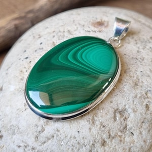 Malakithänge: Handgjorda bohemiska smycken i 925 sterlingsilver