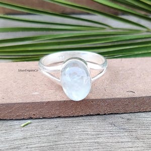 Oval Aquamarine Ring: 925 Sterling Silver Promise Ring