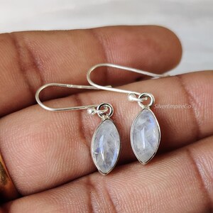 Amethyst Drop Earrings: 925 Sterling Silver Marquise Cut image 4