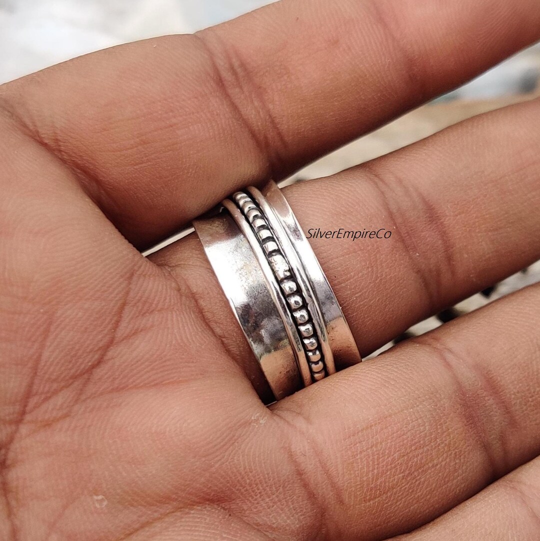 Handmade Sterling Silver Spinner Ring: Boho Meditation Ring - Etsy