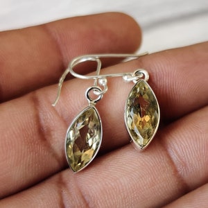 Amethyst Drop Earrings: 925 Sterling Silver Marquise Cut image 8
